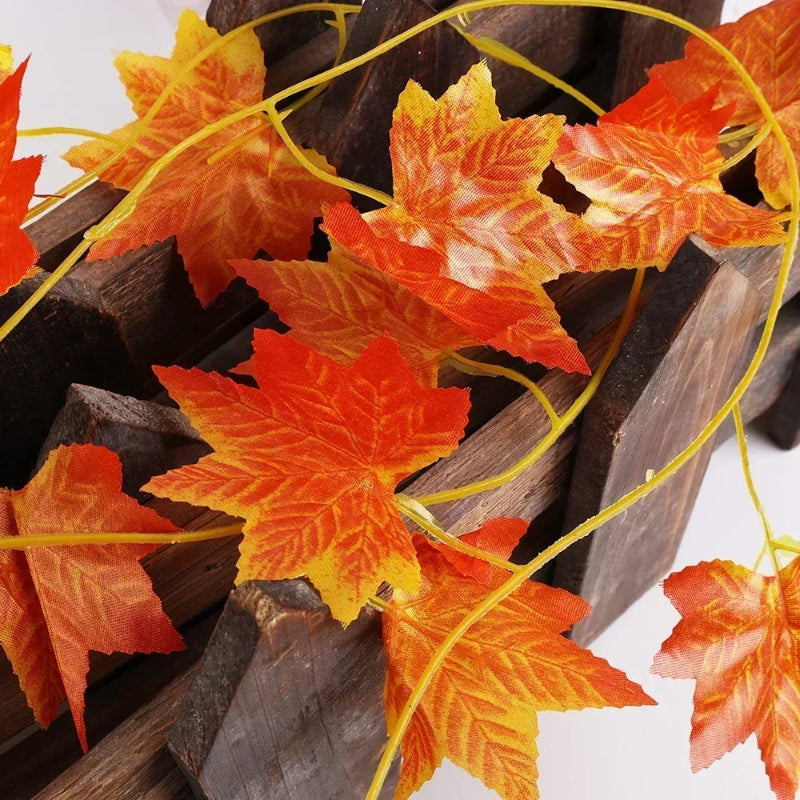 EMESA HOME Artificial Maple Leaf Garland Hanging Vine for Autumn Decor