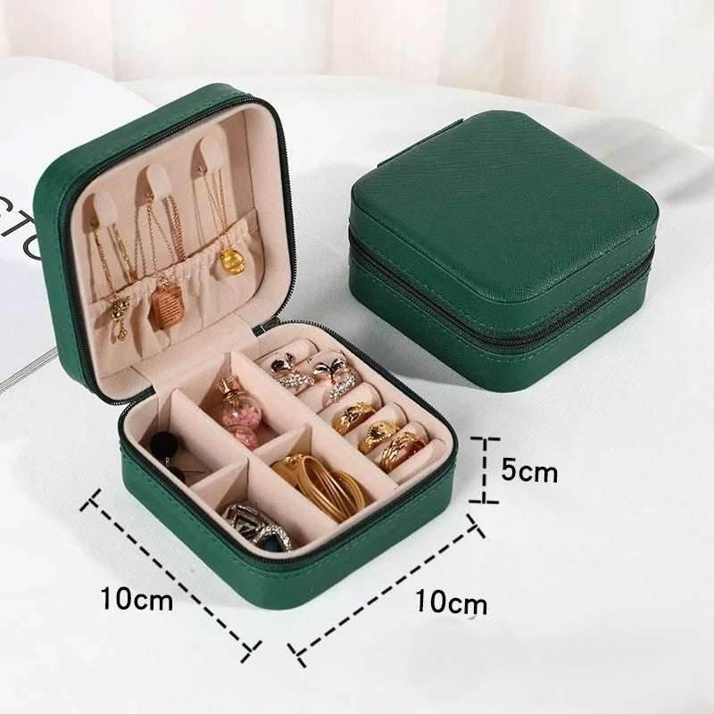 EMESA HOME Mini Jewelry Storage Box Portable Home Travel Earrings Necklace Storage Case for Women Ring Organizer PU Leather Display Case - EMESA HOME™