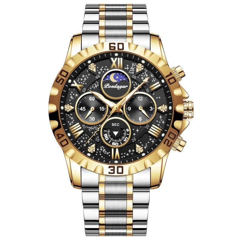 EMESA HOME Luxury Men’s Quartz Watch – Waterproof Stainless Steel Chronograph Sports Wristwatch with Luminous Display - EMESA HOME™
