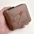 EMESA HOME Men’s PU Leather Wallet – Short Bifold Card Holder with Zippered Coin Pocket - EMESA HOME™