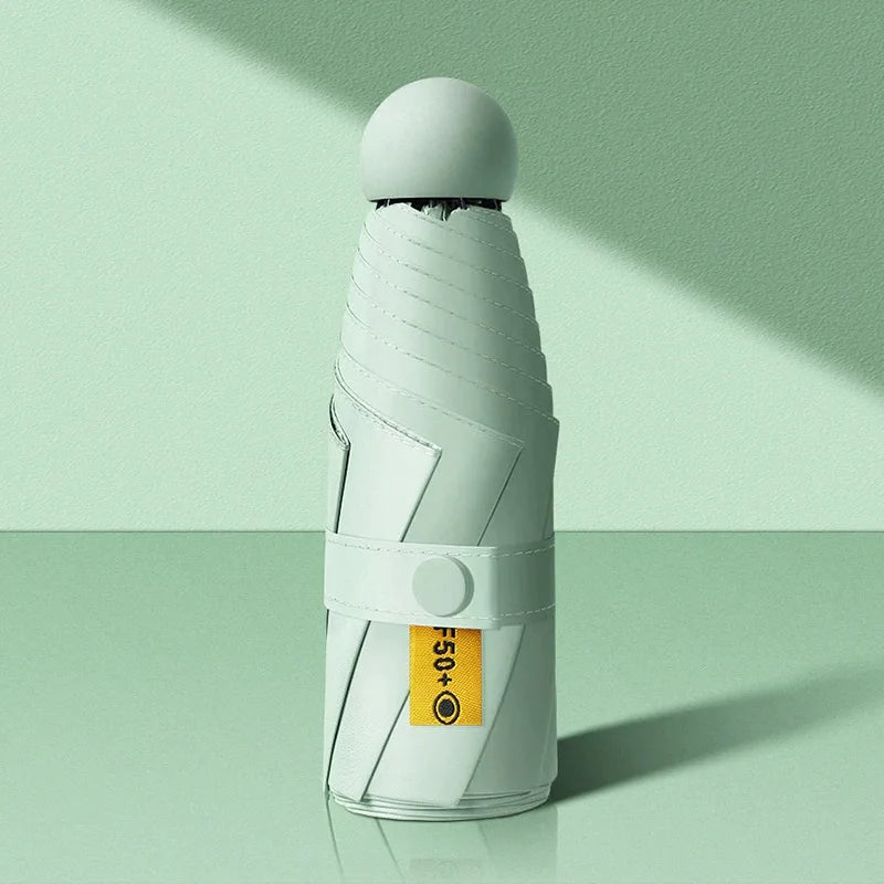 White cylindrical product with a yellow label on a light green background