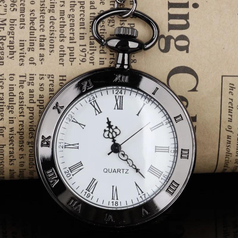 Pocket watch with Roman numerals on a textured background