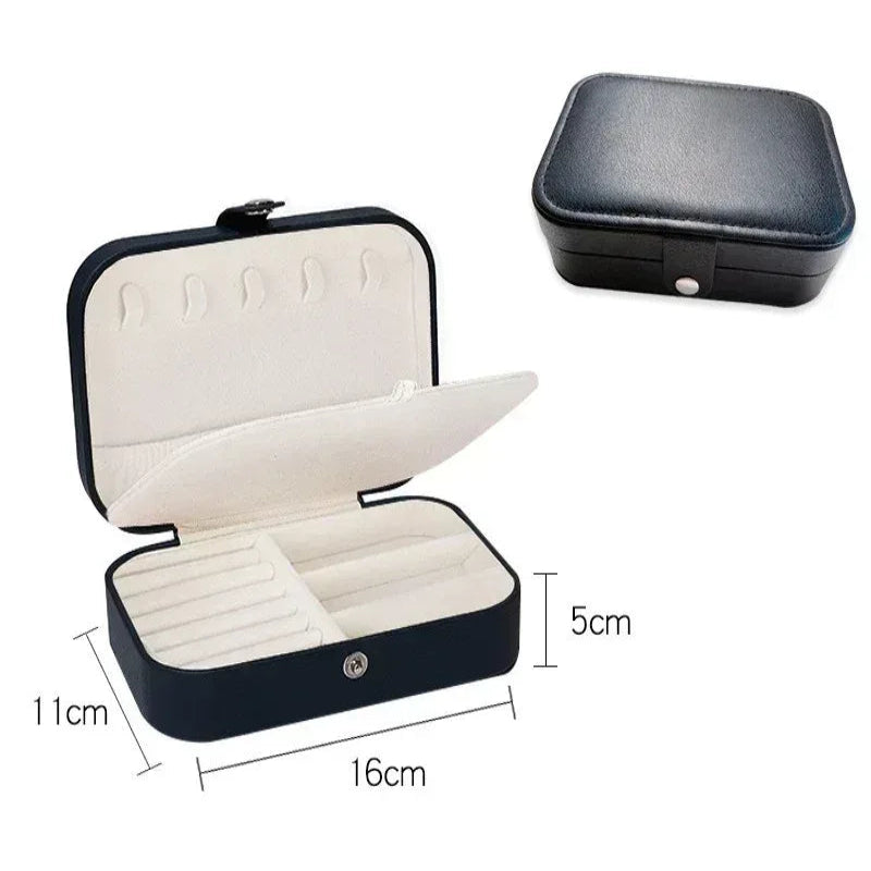 EMESA HOME Portable Jewelry Box – Leather Jewelry Organizer with Zipper Storage for Travel and Display - EMESA HOME™
