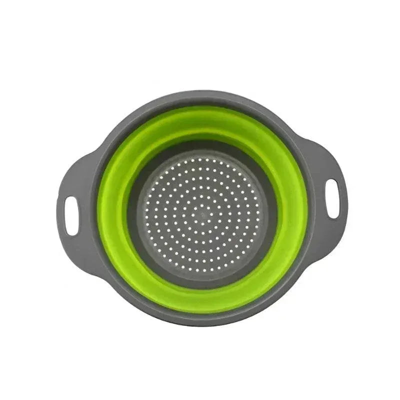 EMESA HOME Round Foldable Silicone Colander – Collapsible Kitchen Fruit & Vegetable Washing Basket Strainer Drainer Tool - EMESA HOME™