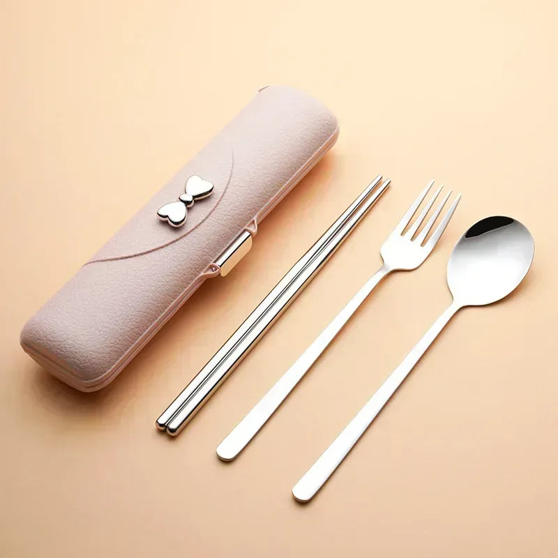 EMESA HOME Portable Stainless Steel Cutlery Set – 304 Camping Chopsticks Fork Spoon Outdoor Picnic Dinner Set - EMESA HOME™