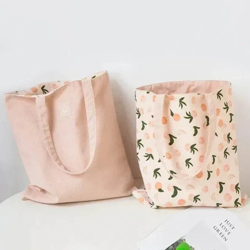 EMESA HOME Millet Wheat Fabric Shoulder Bag – Double-Sided, Dual-Use Cotton Linen, Female Canvas Totes for Shopping - EMESA HOME™