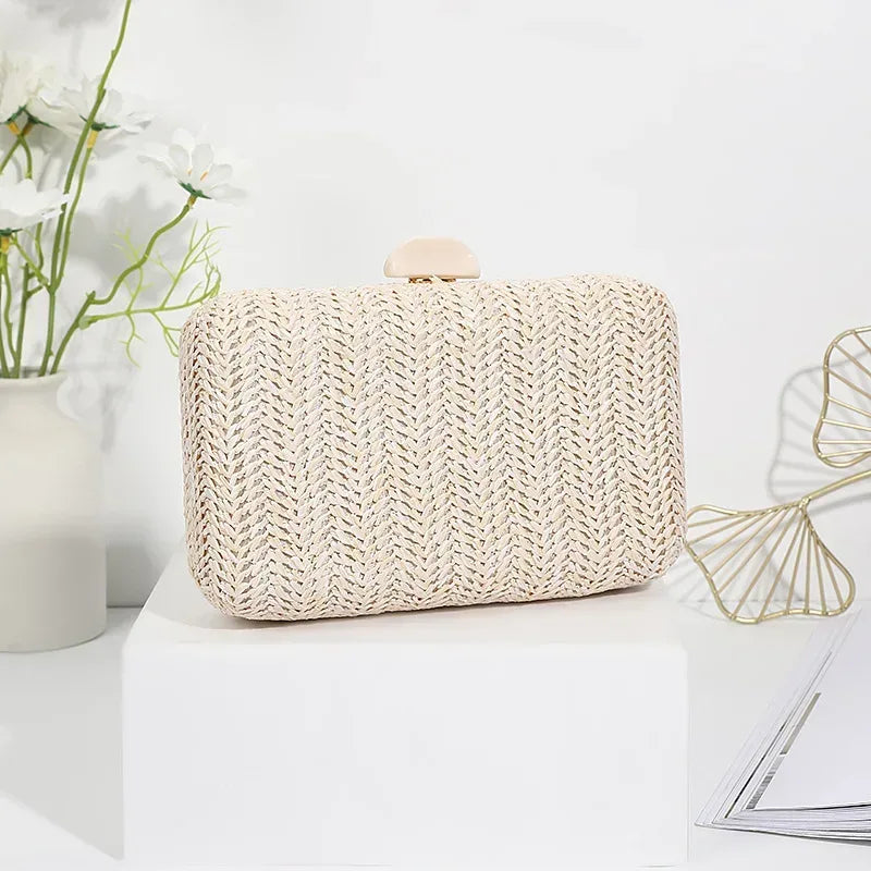 EMESA HOME Woven Straw Evening Clutch Bag for Women – Summer Party & Wedding Purse - EMESA HOME™