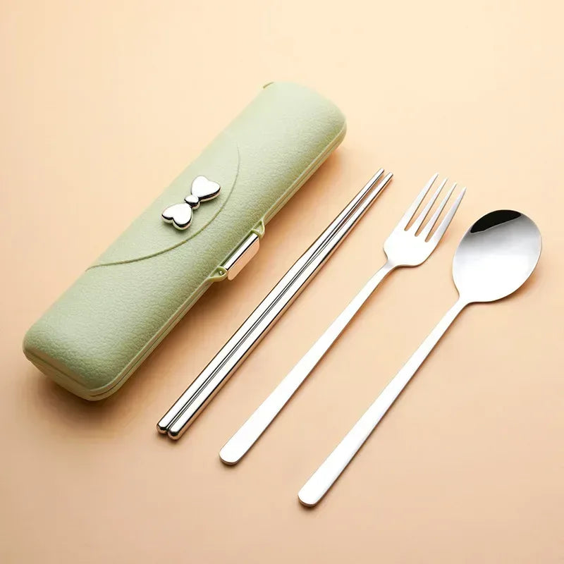 EMESA HOME Portable Stainless Steel Cutlery Set – 304 Camping Chopsticks Fork Spoon Outdoor Picnic Dinner Set - EMESA HOME™