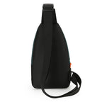 Black sling bag on a white background
