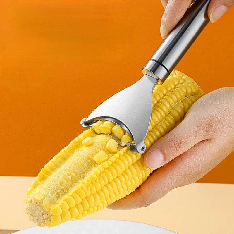 EMESA HOME Stainless Steel Corn Stripper – Manual Corn Thresher & Peeler Tool for Removing Kernels – Fruit & Vegetable Kitchen Gadget