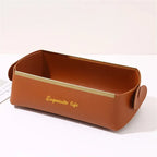 EMESA HOME Nordic PU Leather Foldable Desktop Storage Box – Grocery Basket, Cosmetic & Coin Organizer Decorative Tray - EMESA HOME™