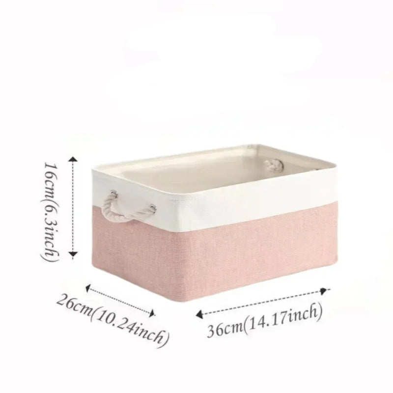 EMESA HOME Foldable Fabric Storage Box – Multi-Functional Splicing Basket with Handle for Toys, Clothes, Underwear & Socks Organizer M