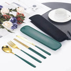 EMESA HOME 4piece Cutlery Set Knife Fork Spoon Chopsticks Box Cutlery Portable Cutlery Travel Cutlery with box.. - EMESA HOME™