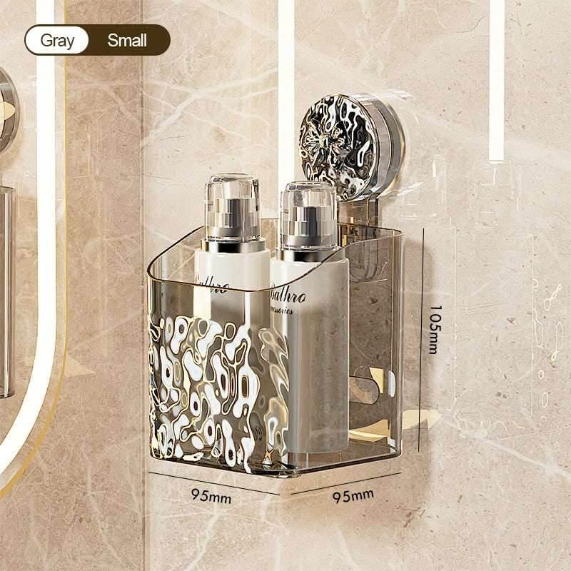 EMESA HOME Wall-Mounted Water Ripple Bathroom Storage Rack, No-Drill Suction Cup Basket - EMESA HOME™