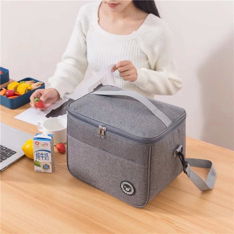 EMESA HOME Portable Lunch Bag, Waterproof Thermal Box, Insulated Office Cooler with Shoulder Strap