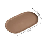 An oval brown tray shown on a white background with dimension arrows and labels indicating 31 cm length and 16.8 cm width.