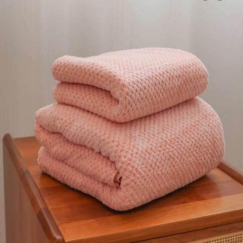 EMESA HOME Bamboo Charcoal Coral Velvet Bath Towel – Thickened, Super Absorbent & Quick-Drying for Bathroom Use - EMESA HOME™