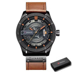 EMESA HOME Luxury Watch Brand - CURREN Men Military Sports Watches, Men's Quartz Date Clock, Casual Leather Wrist Watch - EMESA HOME™