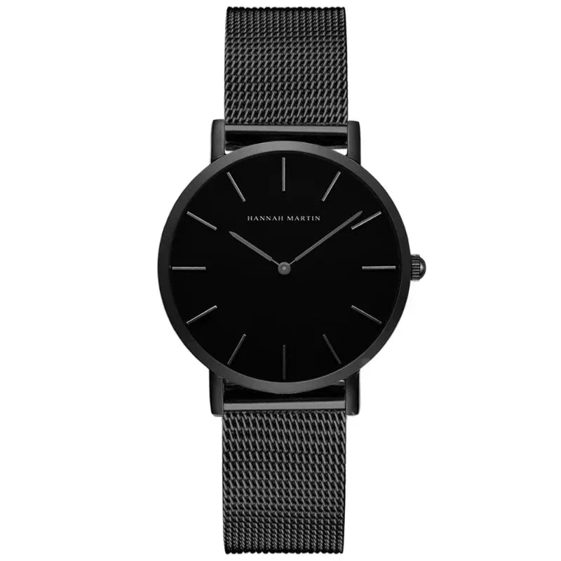 EMESA HOME Women’s Black Stainless Steel Watch – Waterproof Fashion Wristwatch with Bracelet Strap, Sport & Casual Elegant Design - Emesa Home