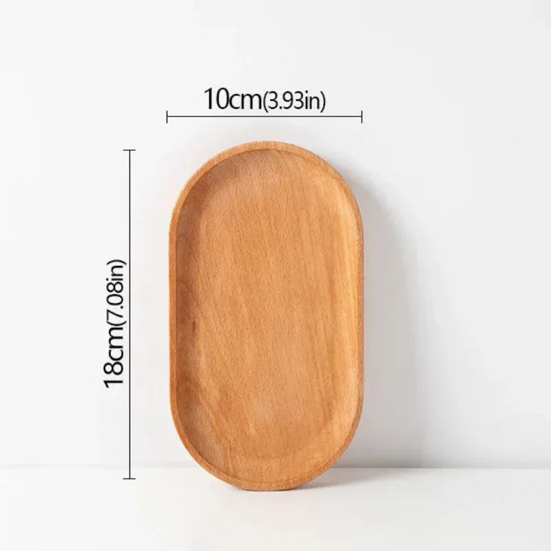 EMESA HOME Beech Wood Serving Plate – Oval Decorative Fruit Candy Dessert Tray Tableware - EMESA HOME™