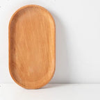EMESA HOME Beech Wood Serving Plate – Oval & Rectangular Wooden Tray for Fruit, Desserts, Candy & Home Tableware
