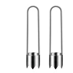 Two metallic tent stakes on a white background with '2PCS' text above.