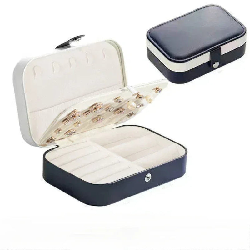 EMESA HOME Portable Jewelry Box – Leather Jewelry Organizer with Zipper Storage for Travel and Display - EMESA HOME™