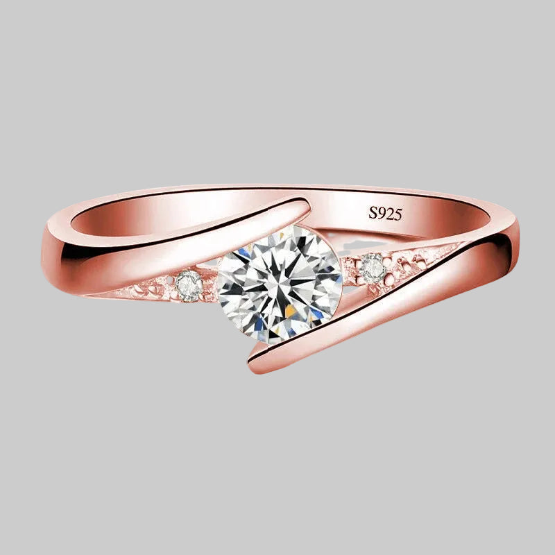 EMESA HOME Small Zircon Engagement Ring for Women, Vintage Yellow Gold Color Cute Wedding Jewelry. - EMESA HOME™