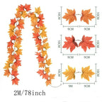 EMESA HOME 200CM Artificial Maple Leaf Garland Vine for Autumn Decor