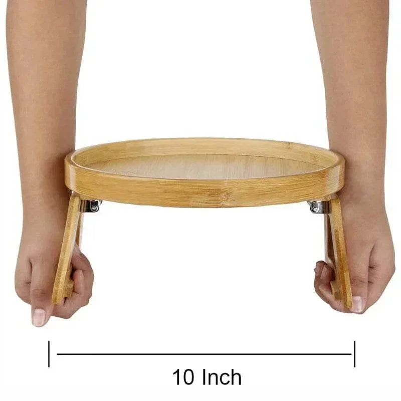 EMESA HOME Sofa Tray Table: Natural Bamboo Clip-On Tray for Convenient TV Snacks and Remote Control Storage - EMESA HOME™