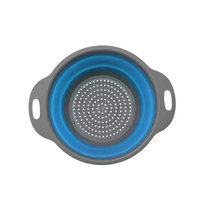 EMESA HOME Round Foldable Silicone Colander – Collapsible Kitchen Fruit & Vegetable Washing Basket Strainer Drainer Tool - EMESA HOME™