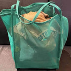 EMESA HOME Large Canvas Mesh Beach Bag – Lightweight Hollow Shoulder Tote for Shopping & Commuting - EMESA HOME™