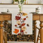 EMESA HOME Autumn Fallen Leaves & Vine Printed Table Runner