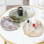 EMESA HOME Round Storage Tray for Coffee Table, Tea Cup Plate, Acrylic Aromatherapy Organizer, Home Decor - EMESA HOME™