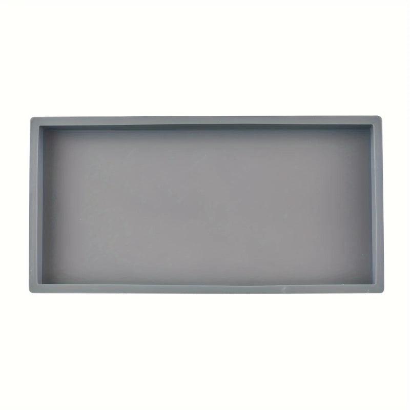 Gray rectangular baking tray on a white background
