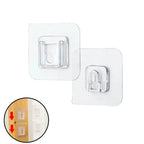 EMESA HOME Double-Sided Adhesive Wall Hooks Hanger Strong Transparent Suction Cup Hooks Kitchen Bathroom Storage Plug Socket Holder.. - EMESA HOME™