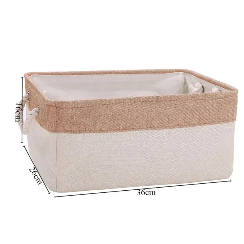 EMESA HOME Cotton Linen Folding Storage Basket – Organizer for Toys, Clothes, Sundries – Cabinet Bag, Collapsible Laundry Hamper for Home Use - EMESA HOME™