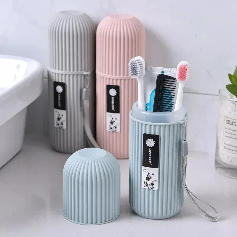 EMESA HOME Portable Toothbrush & Toothpaste Holder – Travel Toiletries Storage Case for Camping, Bathroom, and Daily Use - EMESA HOME™