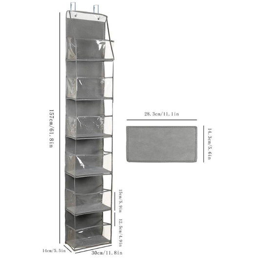 EMESA HOME Over-the-Door Hanging Organizer – 4/6 Layer Storage for Cosmetics, Nursery, Bathroom, Closet, Bedroom & Dorm 6 layers gray