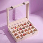 EMESA HOME Premium Velvet Jewelry Box with Large Capacity for Earrings, Rings, Necklaces and Nail Art Decorations, Jewelry Organizer Case - EMESA HOME™