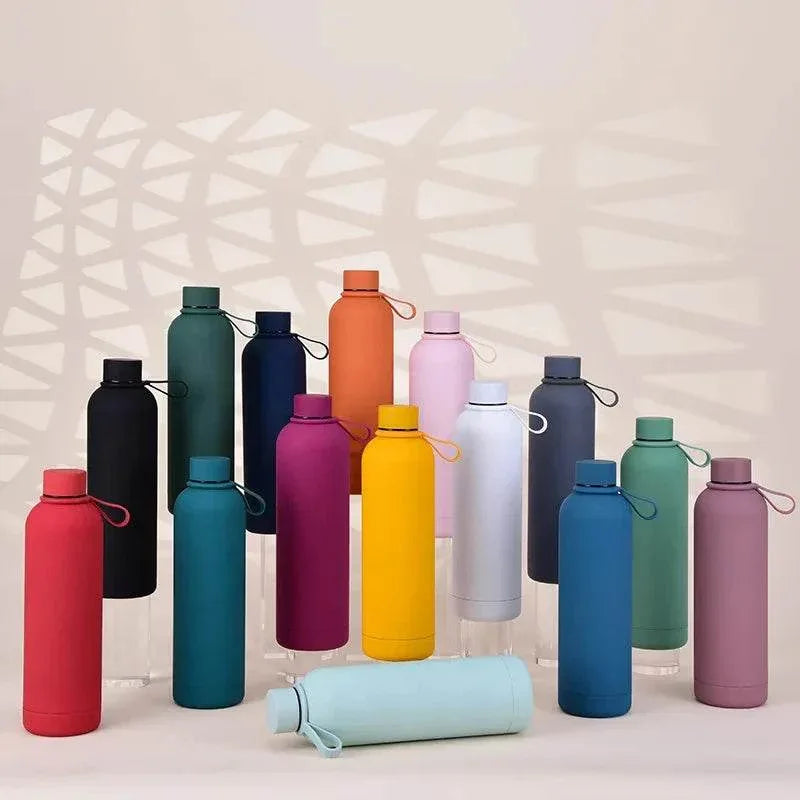 EMESA HOME Double Wall Stainless Steel Vacuum Bottle – Insulated Thermos Flask with Silicone Handle, Hot & Cold Travel Water Cup - EMESA HOME™