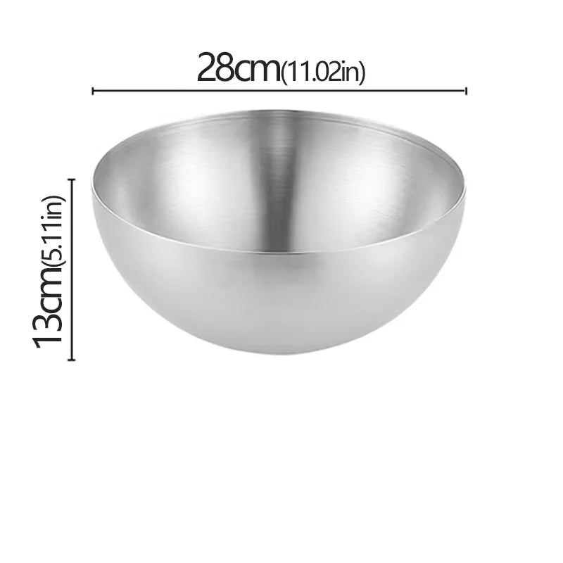 EMESA HOME Korean Stainless Steel Salad Bowl Multi purpose Cooking Bowl Large Cold Noodle Bowl Instagram Round Sanded Gold Bowl