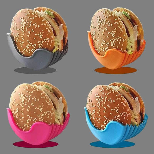 EMESA HOME Reusable Burger Rack - Silicone Holder & Organizer for Kitchen, Dining, Bar, and Home 4pcs