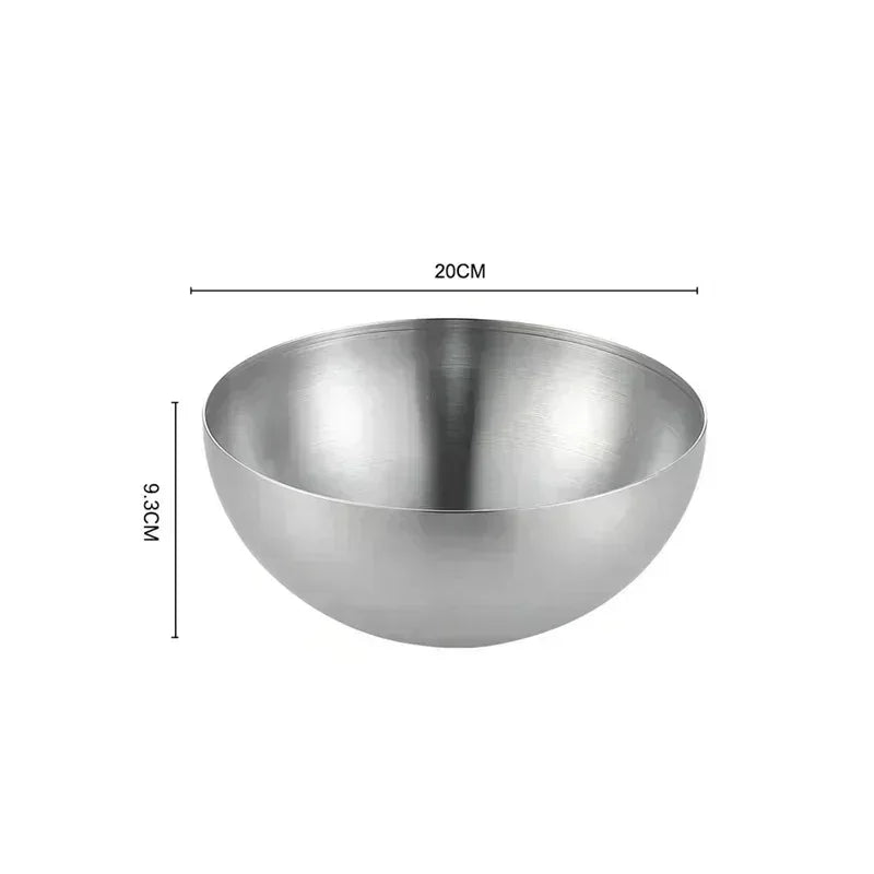 EMESA HOME Golden Stainless Steel Fruit & Salad Bowl – Large Capacity Korean-Style Food Container for Rice, Noodles, Soup & Kitchen Use - EMESA HOME™