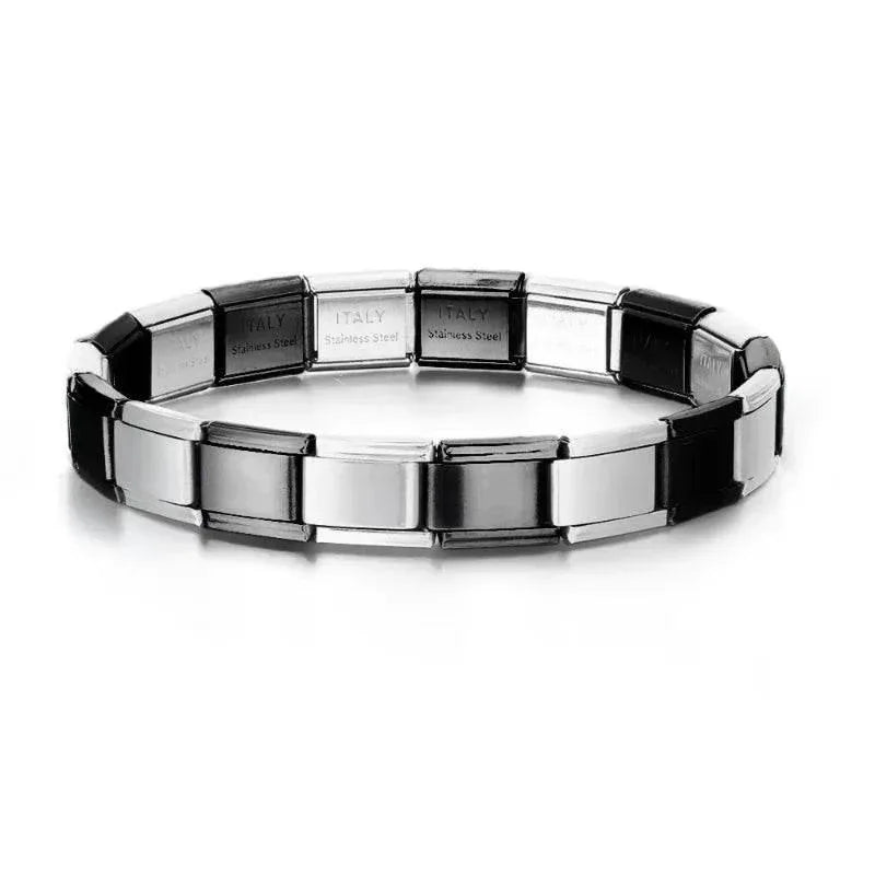 EMESA HOME 9mm Italian Charm Bracelet – Fashion Stainless Steel Elastic Link Chain Bangle, DIY Customizable Jewelry for Women & Men - EMESA HOME™