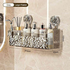 EMESA HOME Wall-Mounted Water Ripple Bathroom Storage Rack, No-Drill Suction Cup Basket - EMESA HOME™