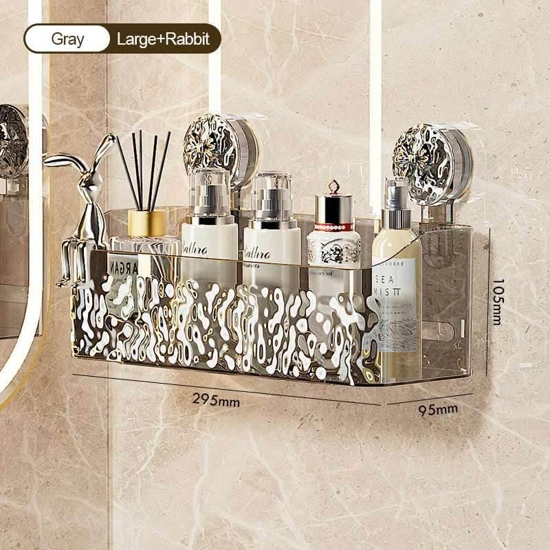 EMESA HOME Wall-Mounted Water Ripple Bathroom Storage Rack, No-Drill Suction Cup Basket - EMESA HOME™