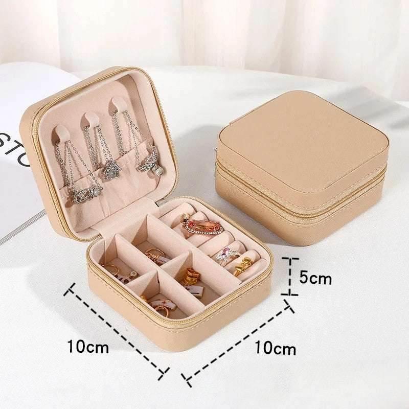 EMESA HOME Mini Jewelry Storage Box Portable Home Travel Earrings Necklace Storage Case for Women Ring Organizer PU Leather Display Case - EMESA HOME™