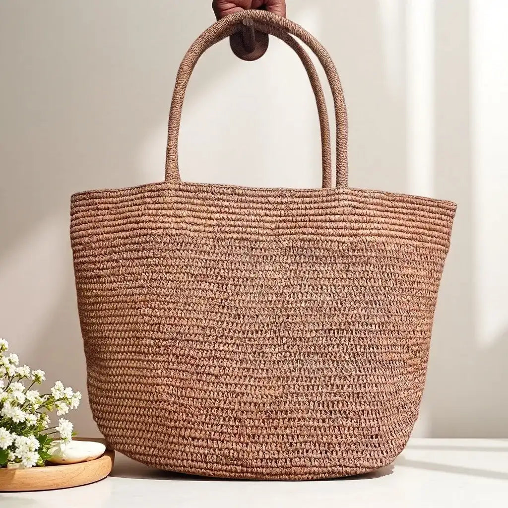EMESA HOME 2026 Women’s Raffia Woven Tote Bag – Large Capacity Summer Shoulder Bag for Beach, Travel & Vacation