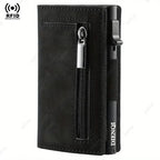 EMESA HOME Magnetic Pop-Up Card Holder – RFID Blocking Minimalist Leather Wallet for Men - EMESA HOME™